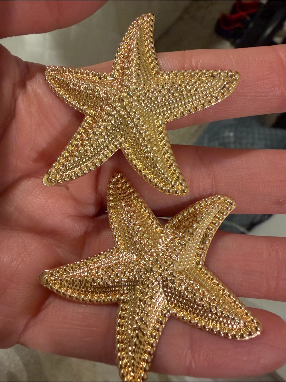 Gold Starfish lightweight earrings